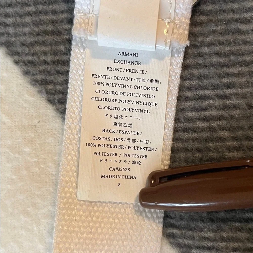 Armani Exchange Jeweled Buckle White Belt Women Size Small